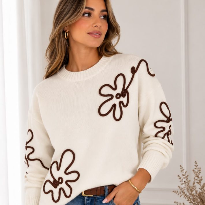Sueter Flores Relieve